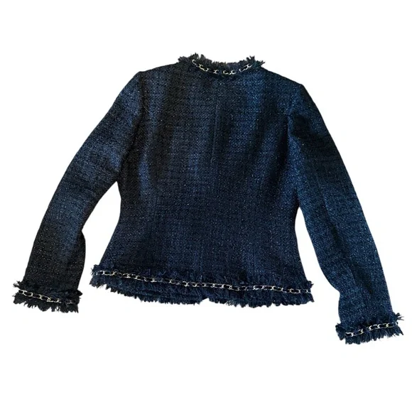 Boston Proper Parisian Tweed Blue Blazer - Picture 7 of 8